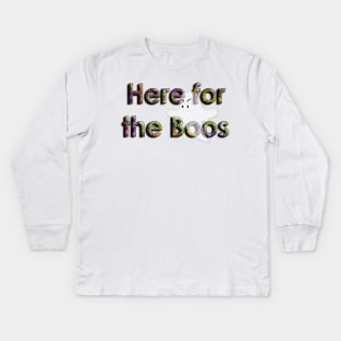 Halloween Ghost Here for the Boos Kids Long Sleeve T-Shirt